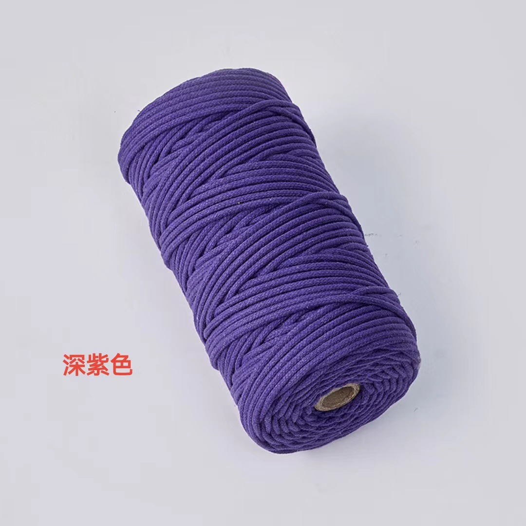 Cuerda de algodón con núcleo de color de 4mm, cuerda de nudo, pulsera de cuerda tejida a mano, cuerda de algodón, cuerda de tapiz, funda de botella creativa, cuerda decorativa