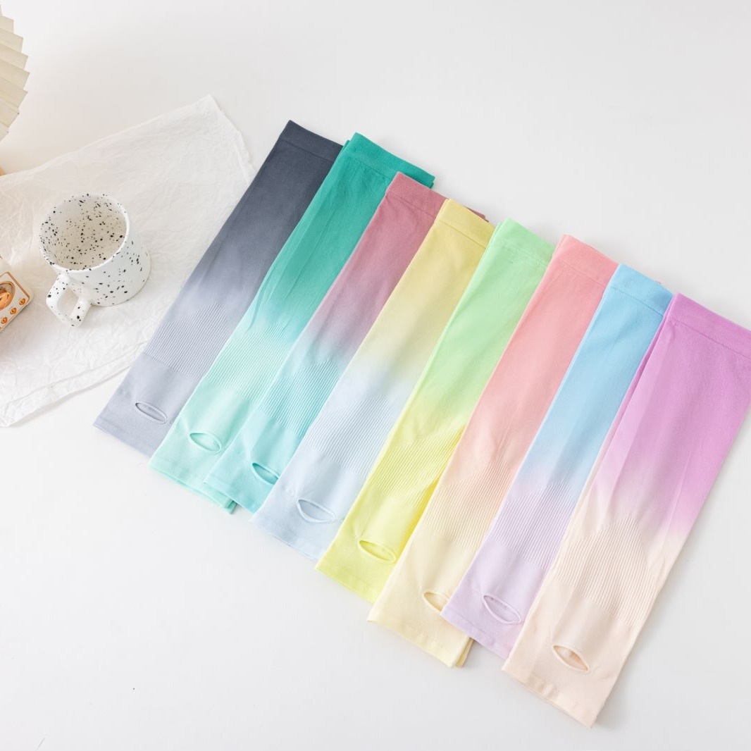 Summer Outdoor Cycling Thin Gradient Color Sun Protection Ice Sleeves for Men and Women, Thin Ice Silk Arm Sleeves, Anti-Uv Ice Sleeves