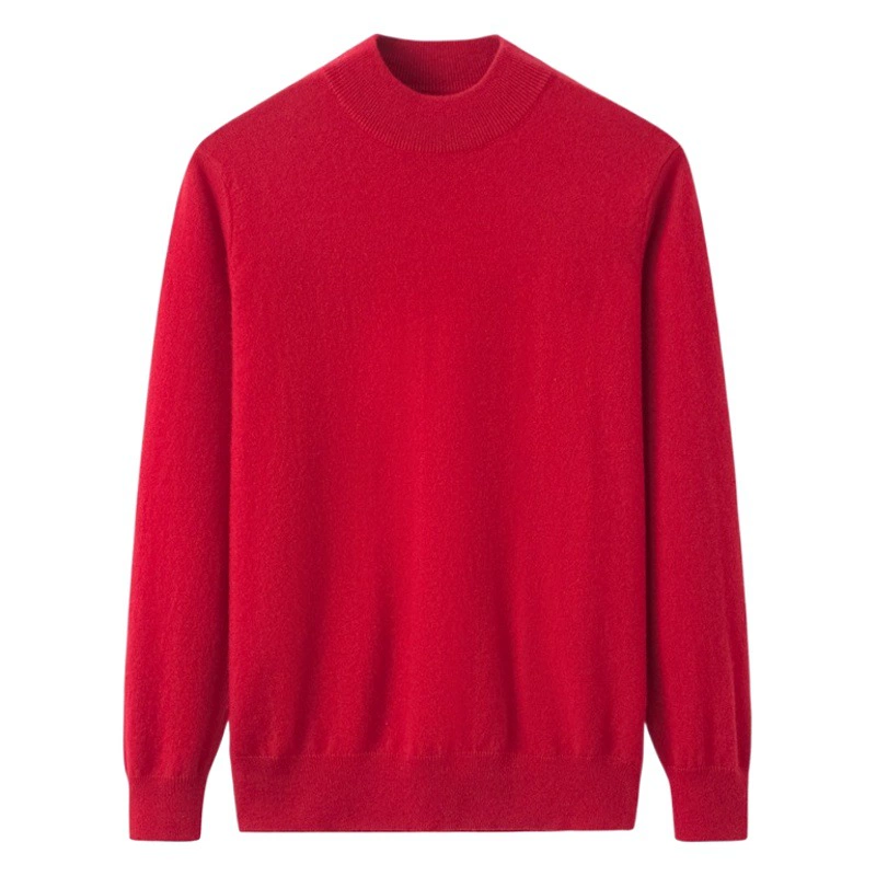 2022 Зимний Простой серый теплый свитер из 100 чистого горного кашемира с высоким воротом деловой джентльмен пуловер вязаный свитер для мужчин