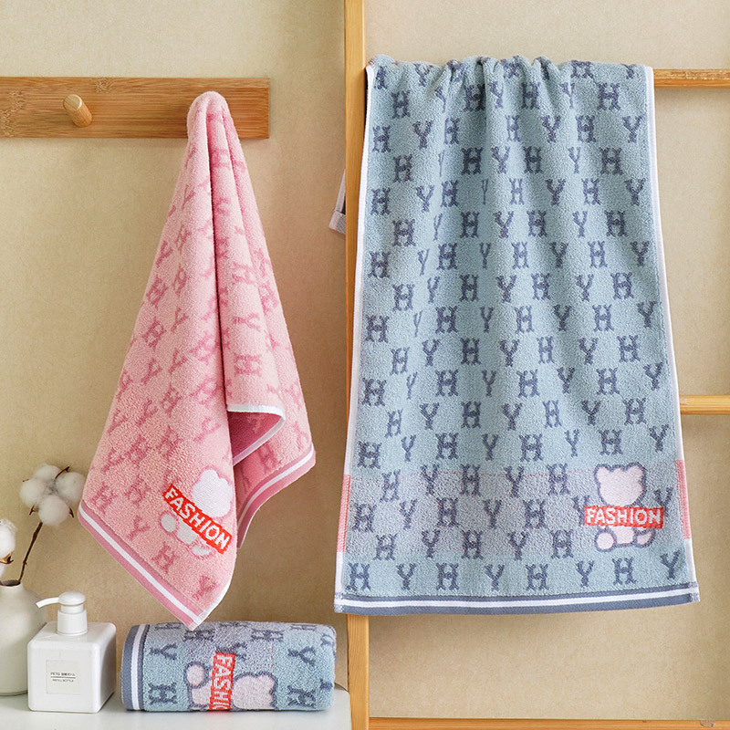 Color Towel Cotton Bath Female Male Couples Wipe Hair Quick-drying Cotton Soft Wash Face Household Absorbent Hair-free