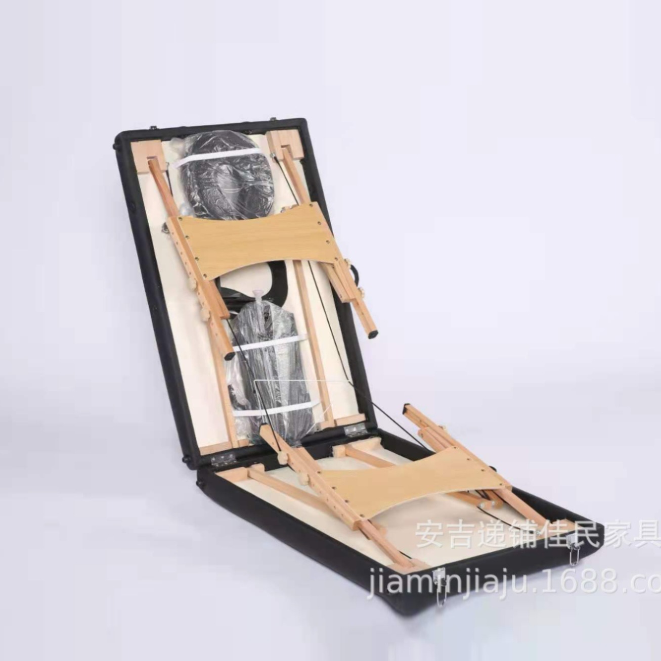 Cama de masaje portátil de madera maciza, ideal para spa, belleza o moxibustión, plegable y duradera