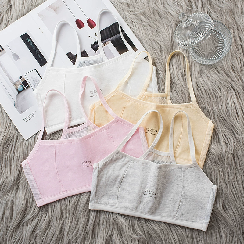 [В наличии и быстрая доставка] Маленький жилет для девочек Хлопковое нижнее белье для молодых девушек в развитии