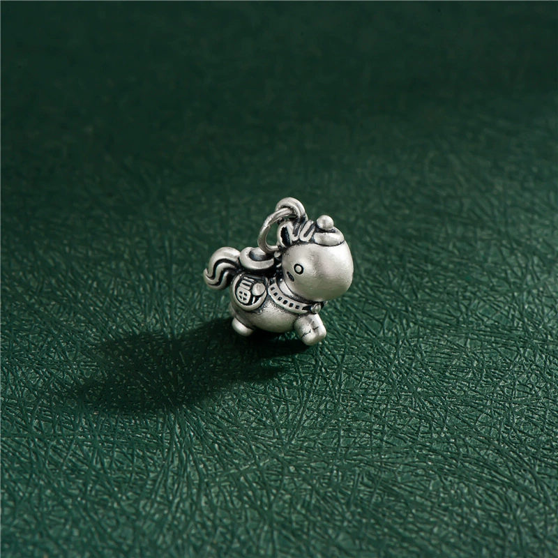 Серебряный браслет, пони, подвеска, 3D, единорог