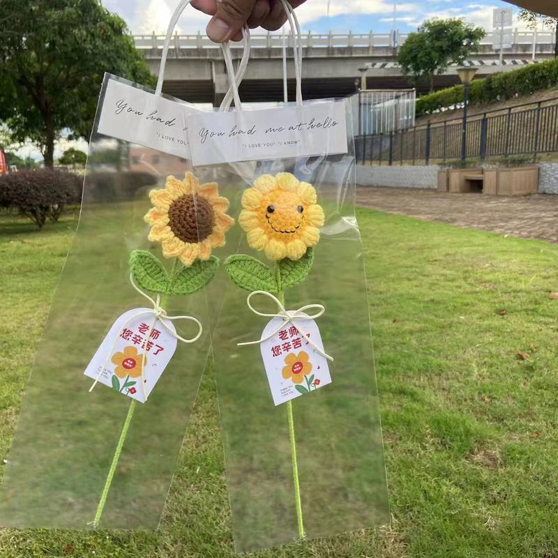 向日葵编织毛线花束成品创意仿真花送男女老师教师节礼物毕业谢师|undefined