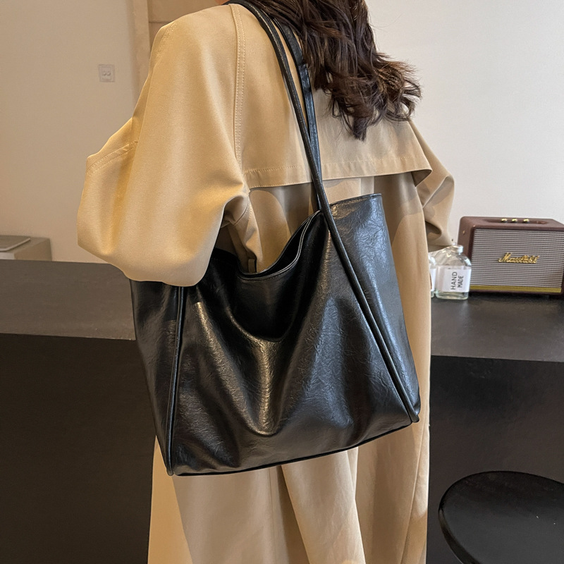 Textured Laptop Shoulder Handbag Large Capacity Versatile Tote Bag_voghion.com