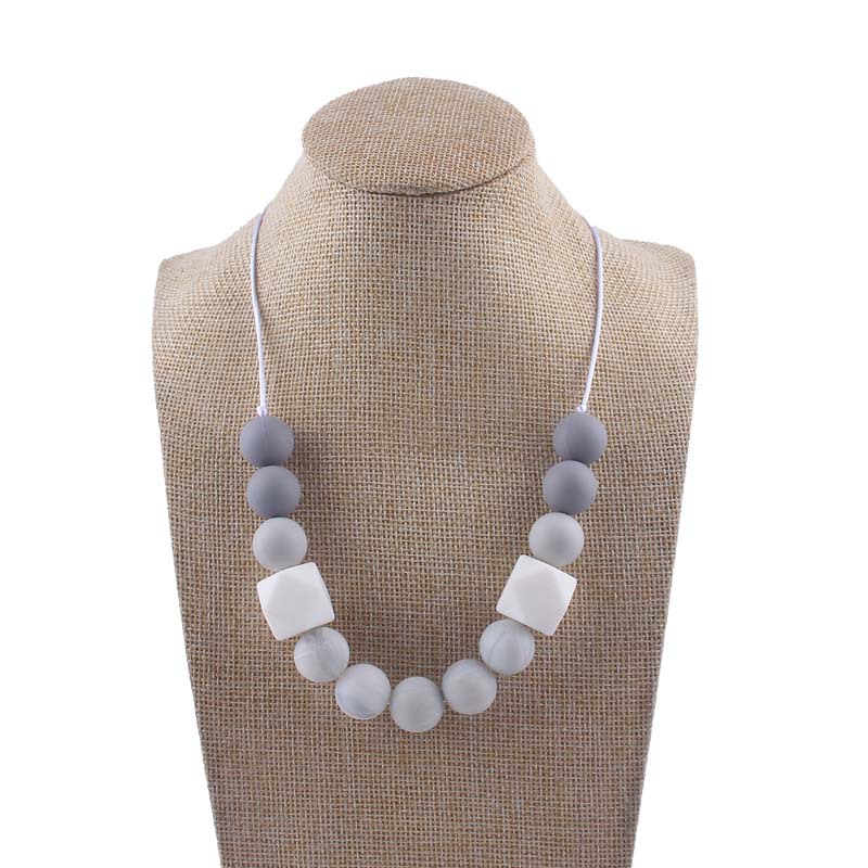 Nueva silicona grande octogonal molar mordedor collar infantil mordedura teether palo masticable colgante collar