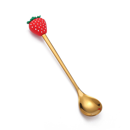 Q Cartoon Fruit Fork Cute Children's Cutlery Watermelon Spoon Toy Cake Dessert Fork Stainless Steel Coffee Spoon 