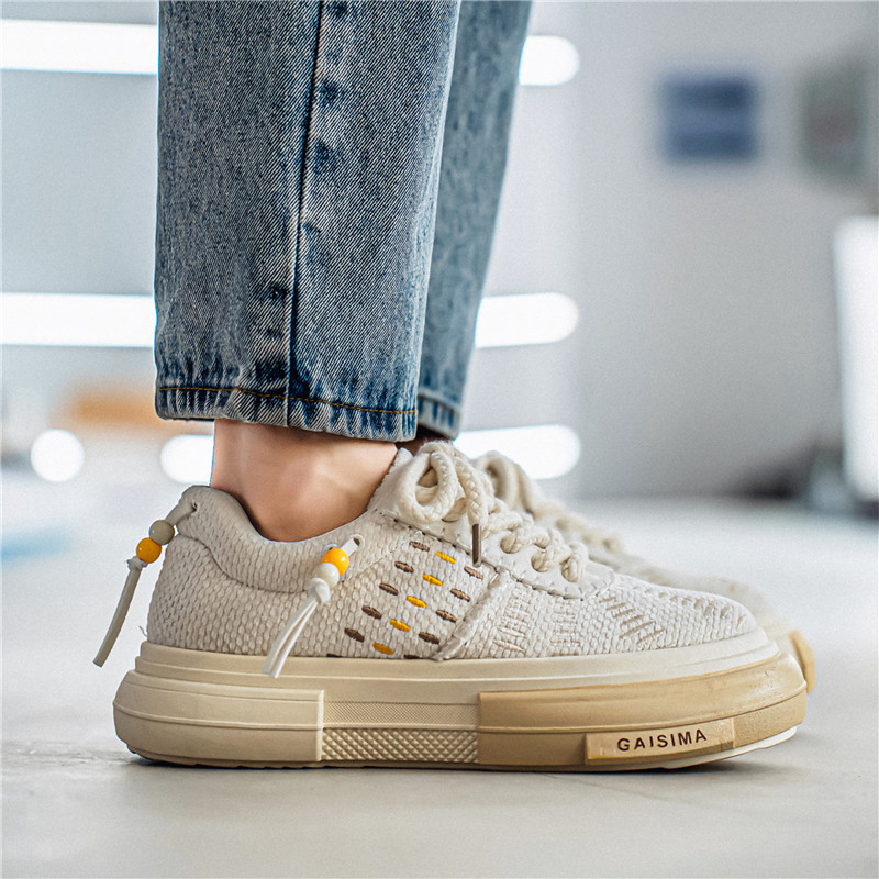 Diseñador 2025 National Tide nicho zapatos de cuero de suela gruesa ins estilo Hong Kong zapatos transpirables a cuadros zapatos de hombre