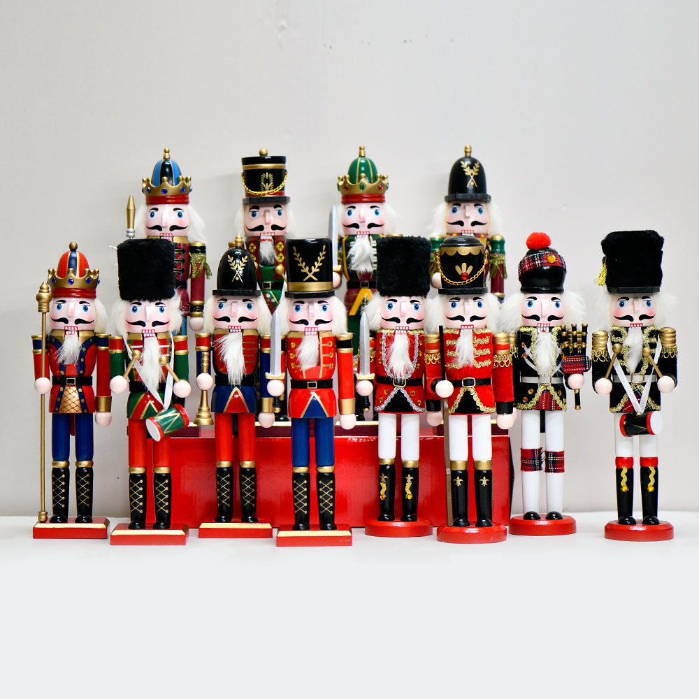 12in厂家现货木偶人士兵30cm圣诞装饰品摆件桌面圣诞节酒柜摆台