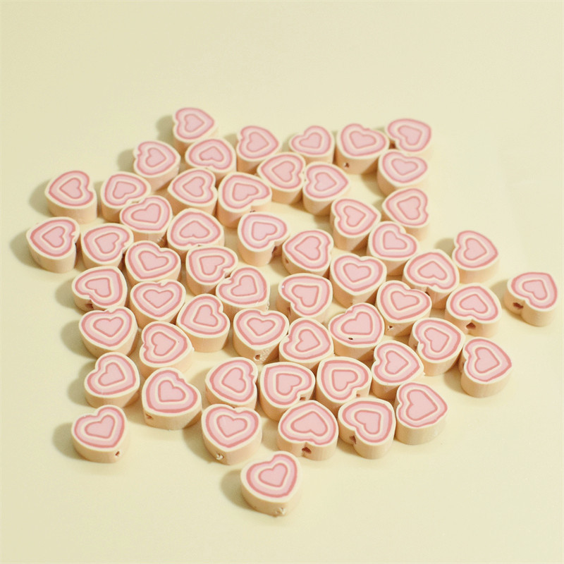100 PCS/Package Soft Clay Heart Shape Beads display picture 9