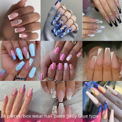 Cross-border nail art sheets Western wear long nails wearable nail stickers Instagram nail art sheets wholesale nails