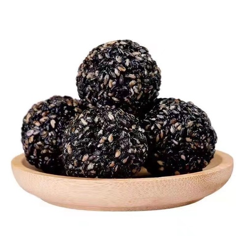 Black sesame balls, nine steamed and nine sun-dried sesame balls, wholesale 250g, whole sesame balls, healthy black and white sesame balls