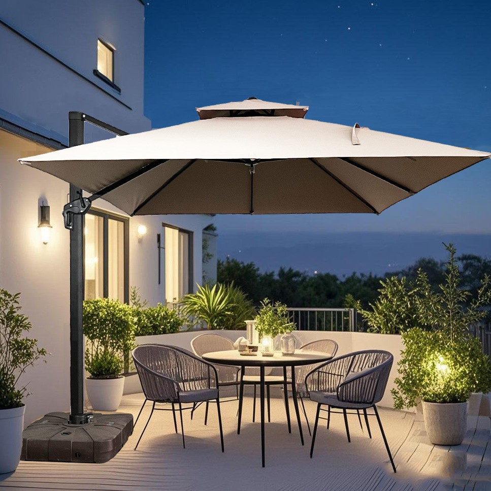 Sombrillas para exteriores, patios de villas, jardines, ocio, balcones de casa, protección solar e impermeabilización, cafeterías, venta al por mayor de sombrillas romanas