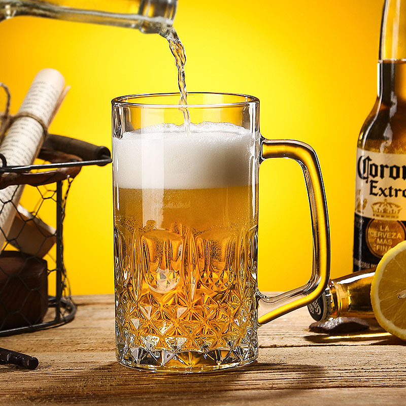 Tazas de cerveza de vidrio impresión de logotipo bar KTV tazas de cerveza artesanas tazas de cerveza Heroes tazas publicitarias