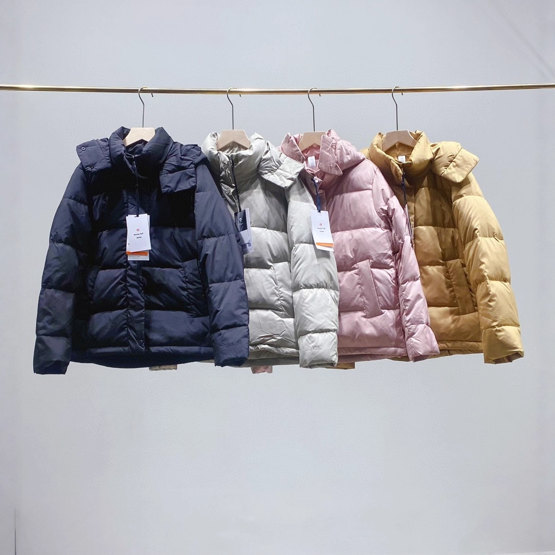 Women's Five-Pocket Puffer Hooded Slim-Fit Sports Thick Warm down Jacket Waterproof Trendy Coat