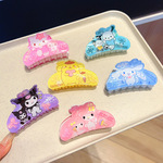 新款三丽鸥亚克力贴片抓夹可爱卡通发饰儿童发夹学生盘发鲨鱼夹