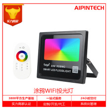 ZIGBEE涂鸦智能WiFi30W投光灯RGBWC全彩带遥控IP66庭院防水泛光灯