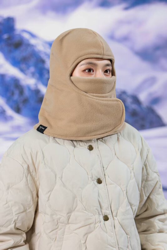 户外防风秋冬帽子男女保暖口罩骑行帽防风防寒加厚抓绒帽滑雪头套|undefined