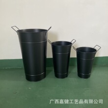 北欧田园花桶铁皮桶铁桶干花鲜花店花盆铁艺花筒定制组合式花盆