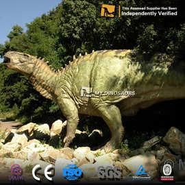 户外创意玻璃钢彩绘禽龙雕塑 公园草地装饰恐龙模型树脂纤维摆件