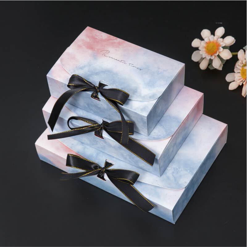 Gift Box Marble Pattern Packaging Box Shawl Scarf Folding Box Shirt Newborn Gift Box Empty Box Wholesale