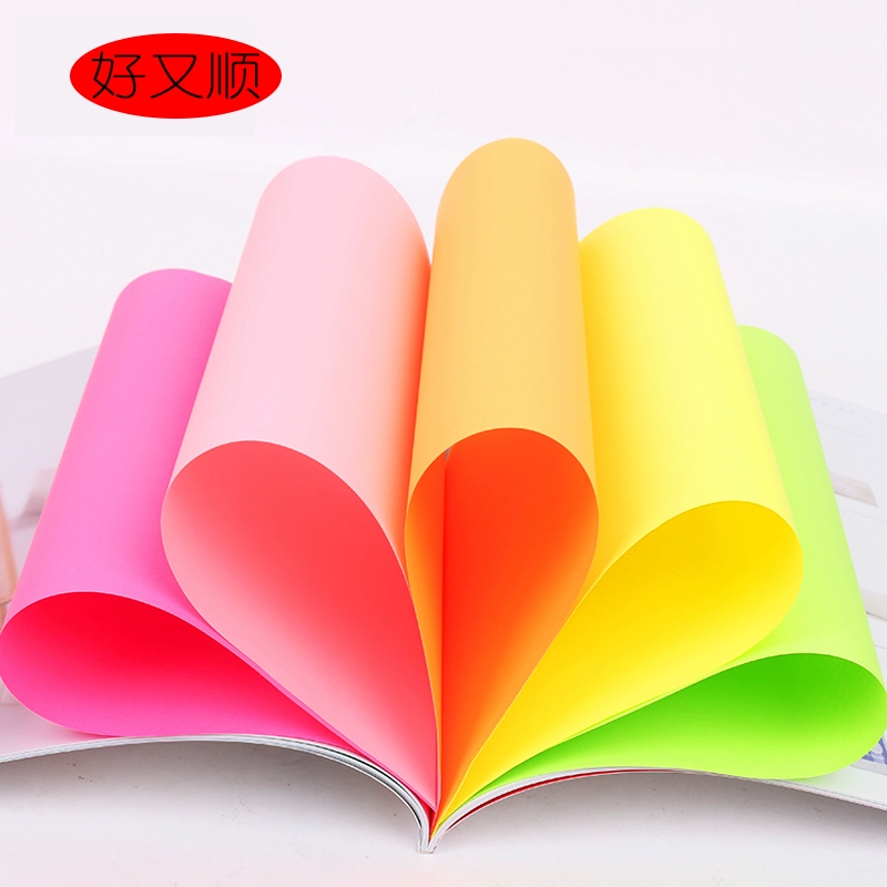 Флуоресцентная цветная бумага формата А4, бумага для оригами для детского сада, бумага ручной работы, красочная флуоресцентная бумага, бумага для печати, копировальная бумага, бумажный журавлик, роза, оригами
