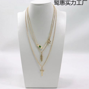 Brushed leather portrait necklace display rack high-grade neck jewelry display photo jade pendant exhibitors