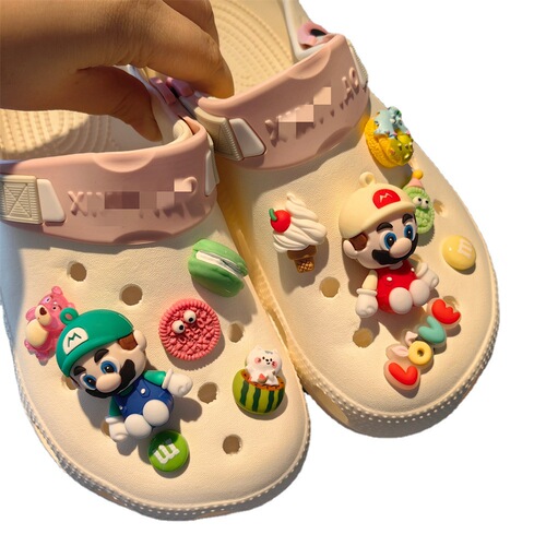 New 3D Cartoon Dog Mali Crocs Shoe Flower Accessories DIY Slippers Accessories Biscuit Lollipop Decoration