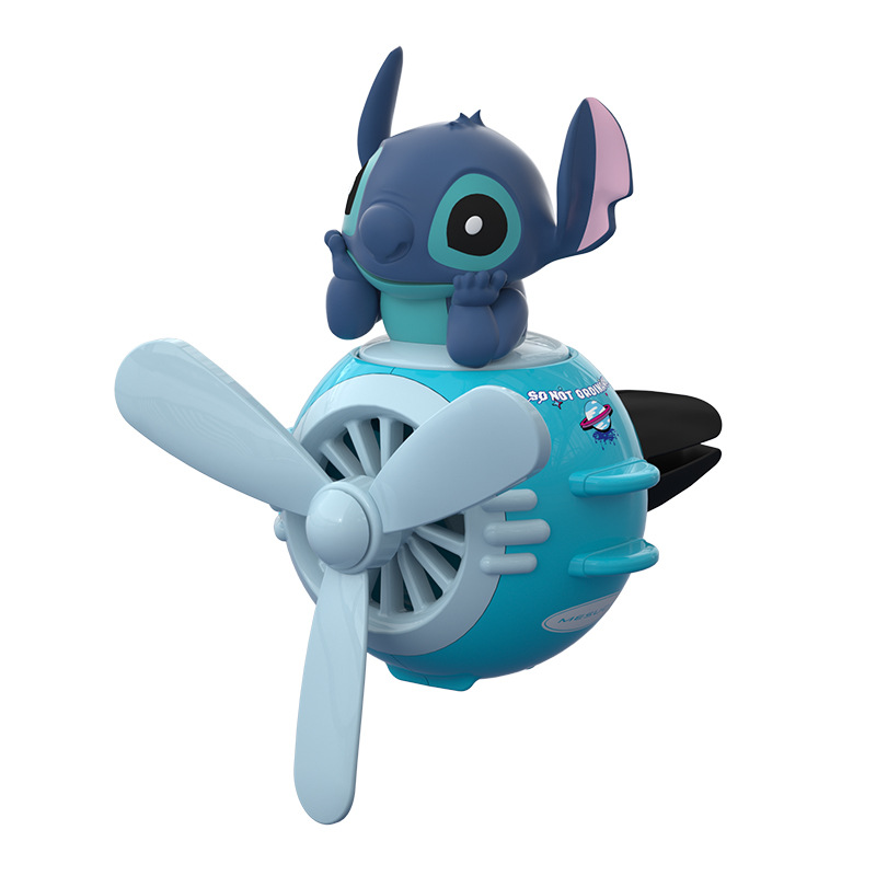 Stitch muñeca avión pequeño aromaterapia de coche aire acondicionado salida de aire clip de perfume perfume de coche decoración de coche
