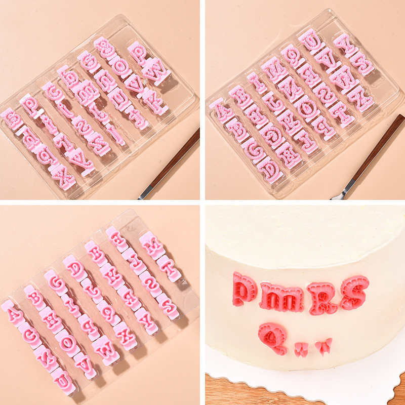 Fabricante suministro directo conjunto de letras de pastel de decoración molde de corte molde de decoración de pastel de azúcar molde de galletas de letras inglesas
