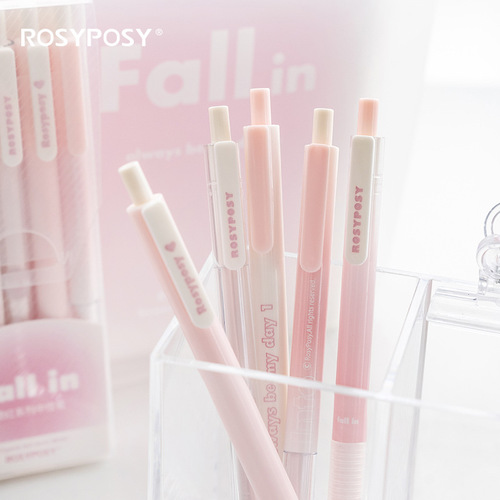 RosyPosy Soft Setting Gradient Blush Pen Set, Girl Heart Push-Top Water Brush Makeup Blush Neutral Pen