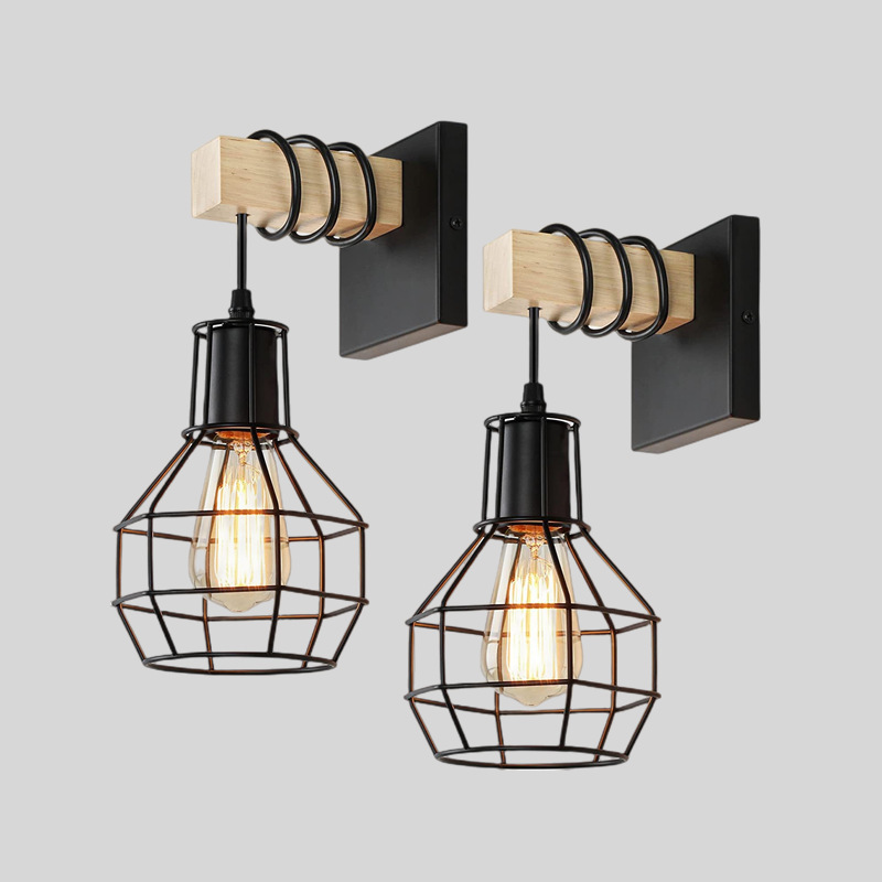 Black Wall Lamp for Living Room, Wooden Art Lamp, Industrial Farmhouse Wall Lamp Suitable for Barn, Kitchen, Living Room, Study, Bedroom Black Wall Lamp for Living Room, Wooden Art Lamp, Industrial Farmhouse Wall Lamp Suitable for Barn, Kitchen, Living Room, Study, Bedroom