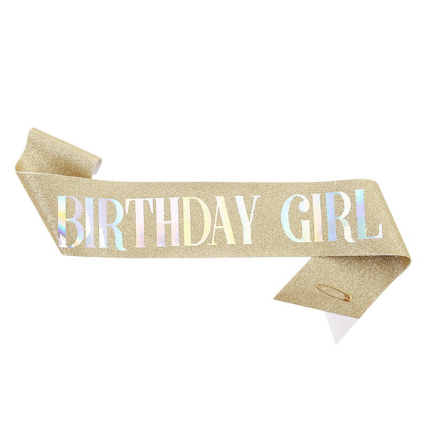 Cross-border birthday party glitter shoulder strap etiquette belt…
