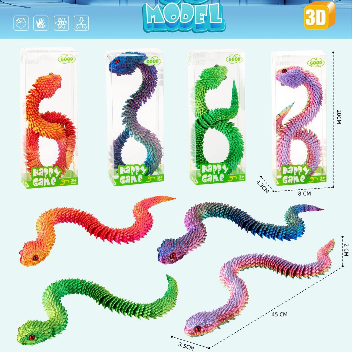Dragón Articulado Impreso en 3D de PLA para Decoración y Regalos image 13