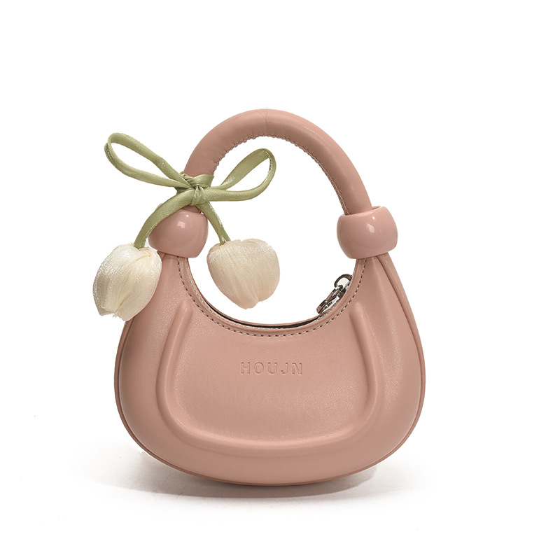 Bolsas para niños en línea rojo y azul Tulipan bolsas de media luna portátiles para hombres y mujeres simple color sólido mini bolso de hombro para bebés