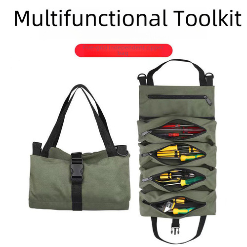 Car Tool Kit Multi-functional Seat Bag Electric Repair Tool Bag Foldable Tool Roll Bag Hardware Bag