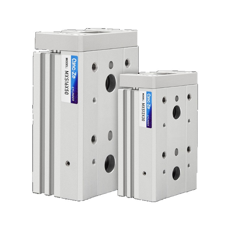 Cilindro neumático MXS HLS con riel 6 8 12 16 20 10 20 30 40 50 A AS B