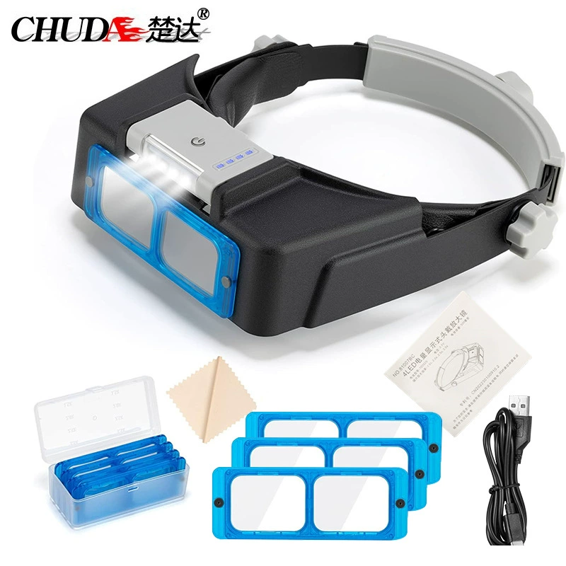 Chuda головной USB-зарядка 4LED индикатор питания HD подарок для чтения очки ремонт часы Красота