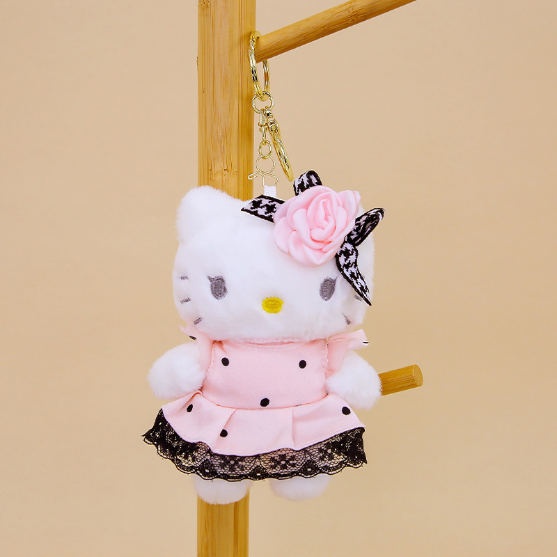 正版三丽鸥Hello Kitty凯蒂猫经典款毛绒公仔挂件可爱玩偶包挂饰|undefined