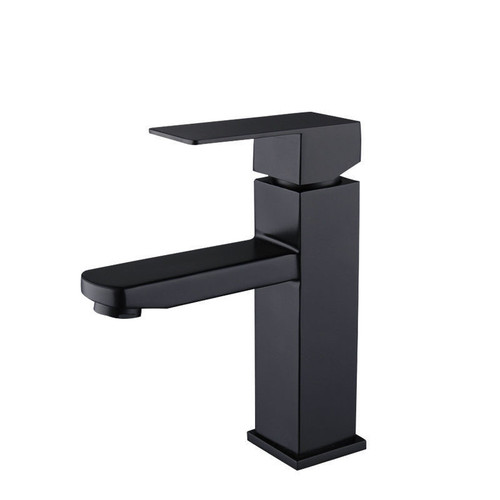 Black hot and cold basin faucet 304 stainless steel wash basin above the basin elevated bathroom square single hole faucet
