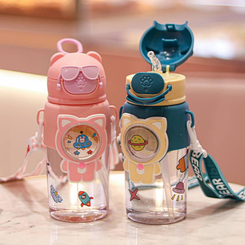 plastic cartoon children's glass with glass