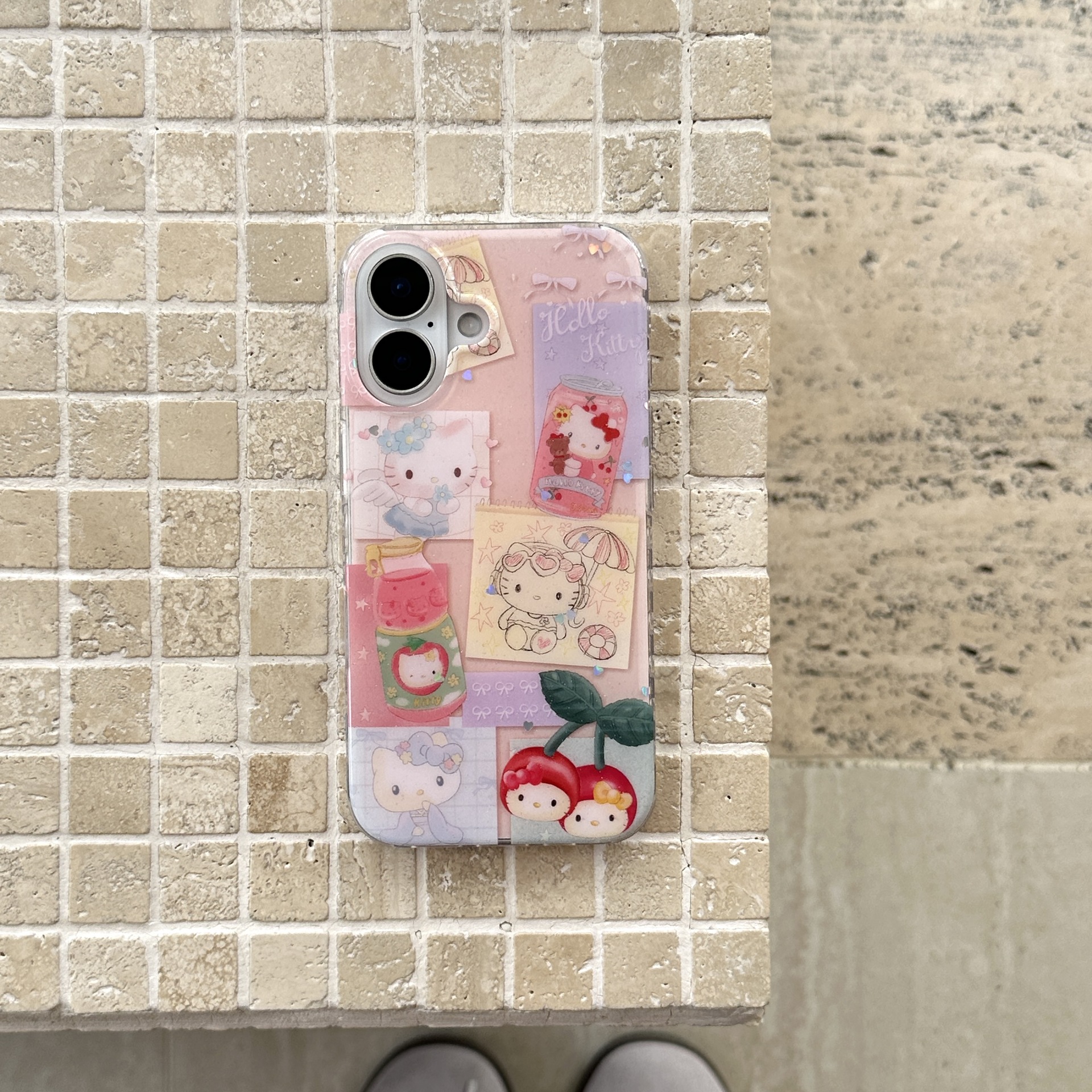 Linda cereza a cuadros con costuras para Apple 16ProMax funda para teléfono móvil 15/14 nicho 13 femenino 15Pro nuevo 16