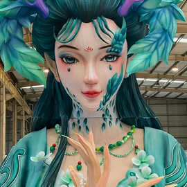 新年大型花灯女神花灯精卫女神春节日元宵灯展山海经彩灯厂家自贡