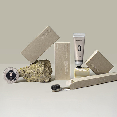 莫兰迪毛纹卡盒酒店一次性用品民宿牙刷洗漱套装洗发水沐浴露轻奢|ms