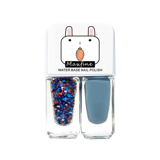 2025 Water-based Shiny Face Scrub Tearable Gemini Nail Polish Two Bottles suit Twin Nail Polish Combination
