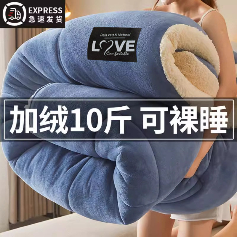 牛奶羊羔绒毛毯加厚保暖冬季被子午睡沙发盖毯被芯棉被冬被春秋被|undefined