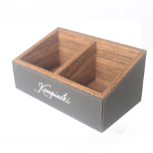 酒店用品皮具茶叶盒茶包盒咖啡奶茶糖包收纳盒双格茶叶盒厂家批发