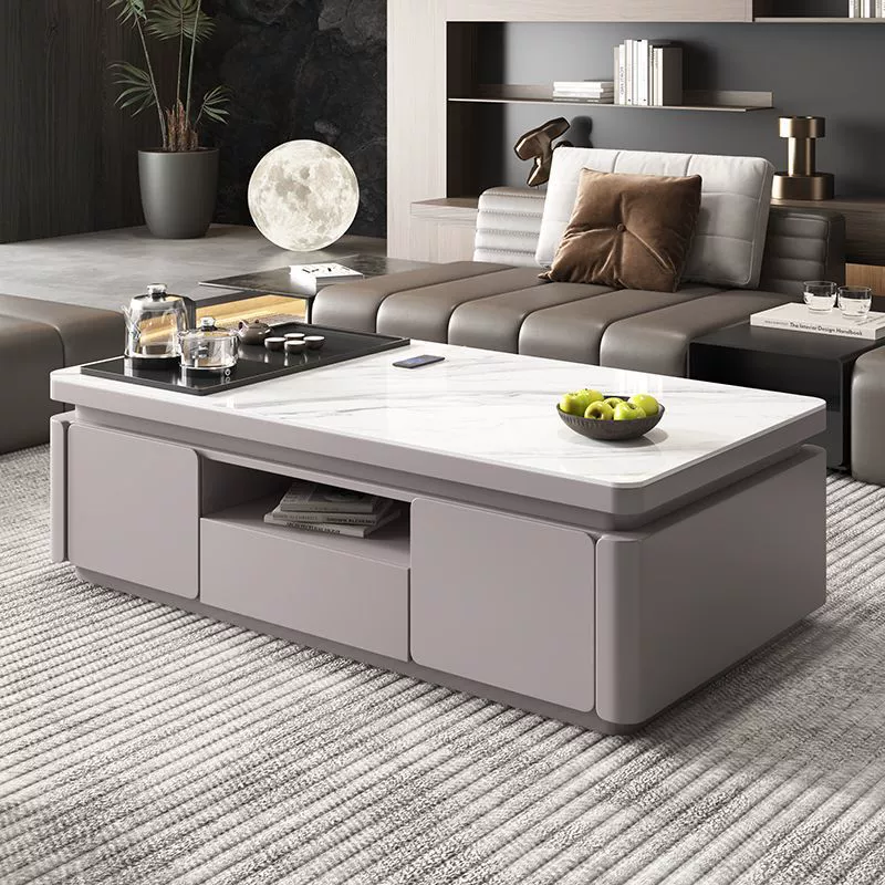 Новый современный простой сланцевый журнальный столик для гостиной, бытовой чайник, встроенный чайный столик, офисный чайный столик