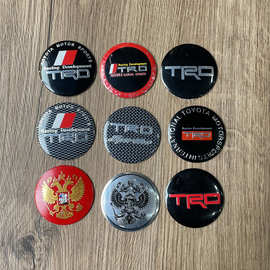 改装TRD轮盖贴标 丰tian凤凰轮胎盖标志铝质弧面56MM轮盖标可来样