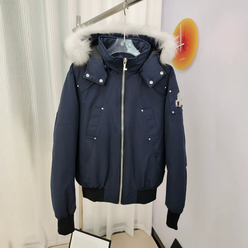 Cross-border Big Scissors 02 Down Jacket, Men's Foreign Trade Aviator Short Coat with Large Fox Fur, Versatile and Warm Workwear Jacket